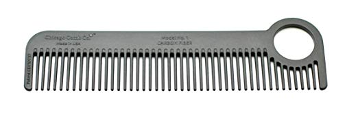 Chicago Comb Model 1 Carbon Fiber, Made in USA, ultra smooth, strong, and light, anti-static, heat-resistant, 5.5 inches (14 cm) long, ultimate daily use, pocket, and travel comb