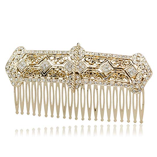 Rhinestone Crystal Gold Palace Hair Comb Pins Women Hair Jewelry Accessories XBY086