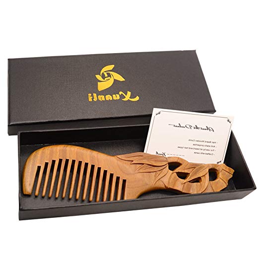 Xuanli Natural SandalWood Comb Hair Care Anti Static Wooden Hair Massage Natural Brush Beard Comb (M008-1)