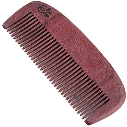 Evolatree Purpleheart Wood Comb for Hair - Handmade Natural Wooden Combs with Anti-static & No Snag - Styling & Cutting Comb, Wide Tooth, 8