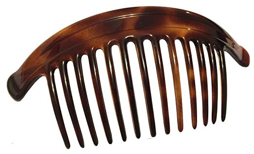 Parcelona France Arch Extra Large Tortoise Brown Shell 13 Teeth Interlocking Side Hair Comb Combs