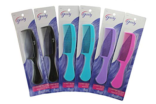 Goody Super Detangling Pocket Comb (6 Piece Set), Colors Received May Vary