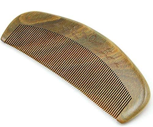 Natural Green Sandalwood Fine Tooth Comb, Anti Static Pocket Wooden Comb 5