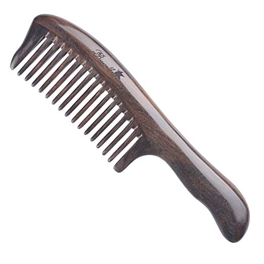 Breezelike No Static Chacate Preto Wood Hair Comb