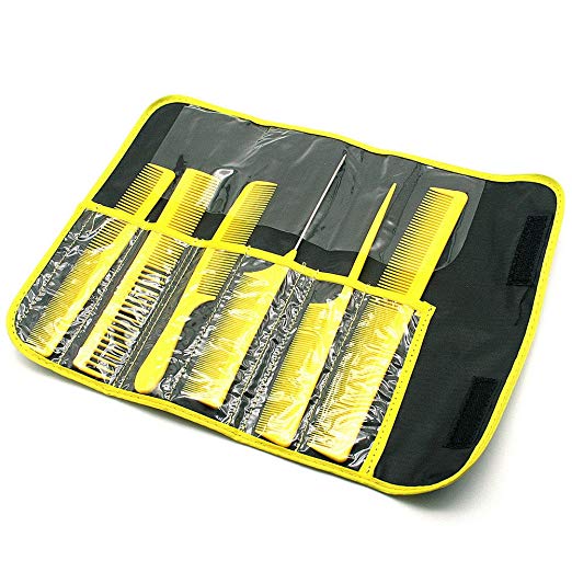 So Beauty Professional Hairdressing DIY Hair Combs Accessories Kits with Bag Yellow