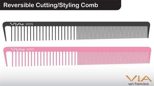 Reversible Cutting Styling Comb - Black (2-pack)