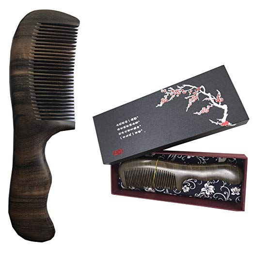 Sandalwood Handmade Hair Comb with Handle | Anti-Static Natural Wooden Comb for Hair Care