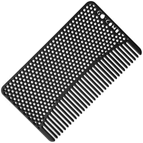 Go-Comb - Wallet Comb - Sleek, Durable Stainless Steel Hair and Beard Comb - Black