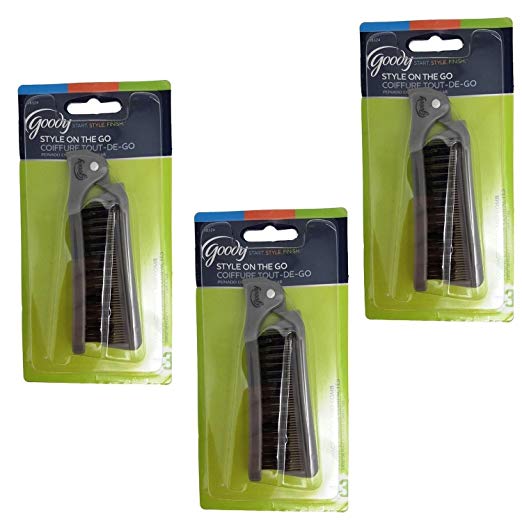 Goody Folding Brush & Comb, Colors May Vary 1 ea (Pack of 3)