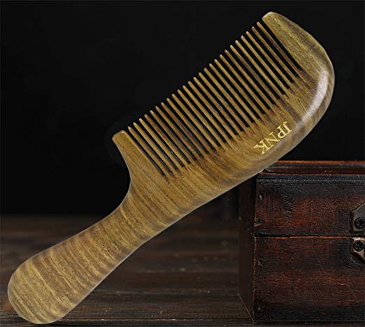 JPNK Anti-Static Sandalwood Scent Natural Hair Detangler Wooden Comb