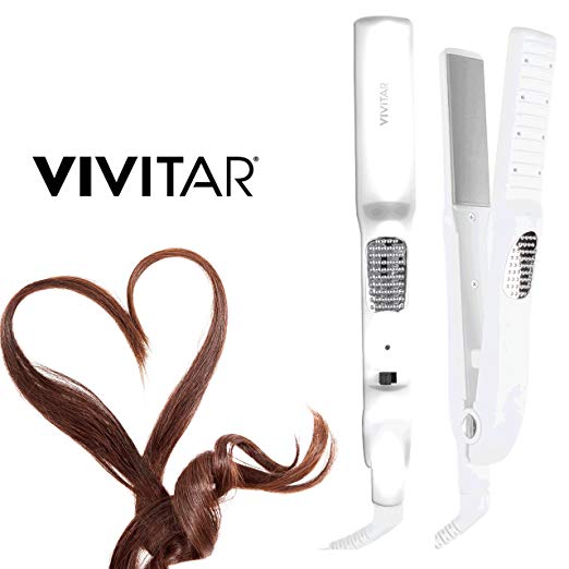 Vivitar Ceramic Flat Iron Hair Straightener: Top 100-240V Ceramic Straightening/Curling Iron| Smooth-Glide Iron Plates Easy Grip Design & 6ft Swivel Cord| Salon Quality Results for All Hair Types|