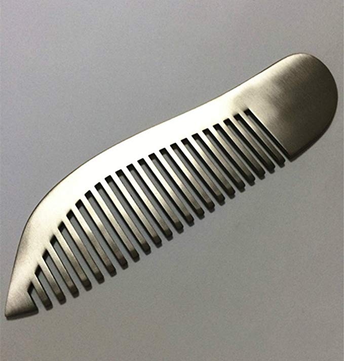 SZHOWORLD Outdoor Titanium Premium Eco-friendly Durable Pocket Hair Comb Anti Static Super Light Non Rust Comb Easy to Carry (Titanium Fish Comb)