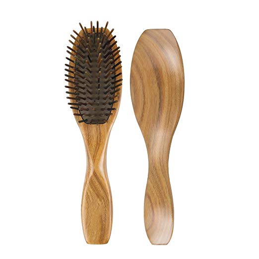 Zinnor Green Sandalwood Hair Comb Natural Sandalwood Comb Hair Brush with Detangling Airbag Wooden Hair Comb for Anti-static, Eliminating Dandruff, Scalp Massage for Hair Health