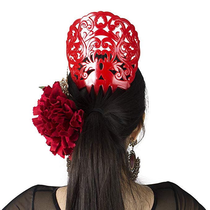 Ole Ole Flamenco Comb Red Flamenco Dancer Hair Comb Spanish Peinetas Ornamental hair combs